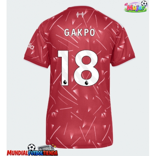 Camiseta Liverpool Cody Gakpo #18 Primera Equipación Replica 2026-27 para mujer mangas cortas